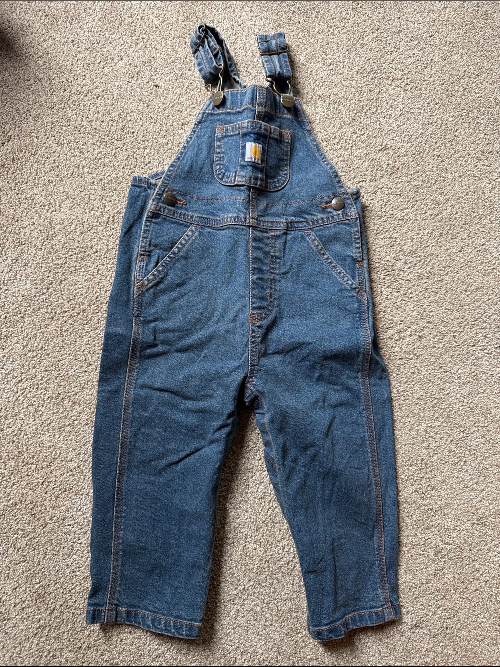 Carhartt Toddler Dark Blue Denim Overalls